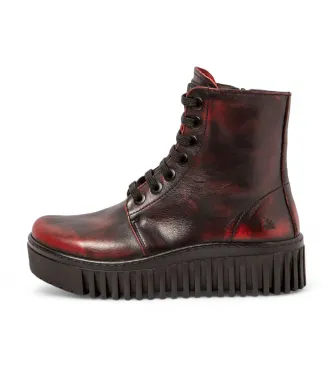 Art för kvinnor. 1151713F4003_008 Ankelkängor i läder 1517 Brighton burgundy (41), Hud, 3 till 5 cm, Zip, Casual, Bordeaux