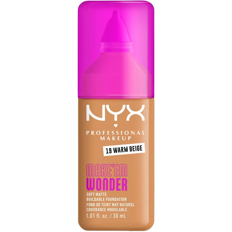 NYX Professional Makeup Make Em Wonder Foundation 19 Warm Beige – 30 ml
