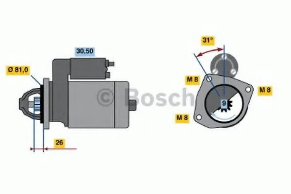 Startmotor BOSCH 0 986 018 960