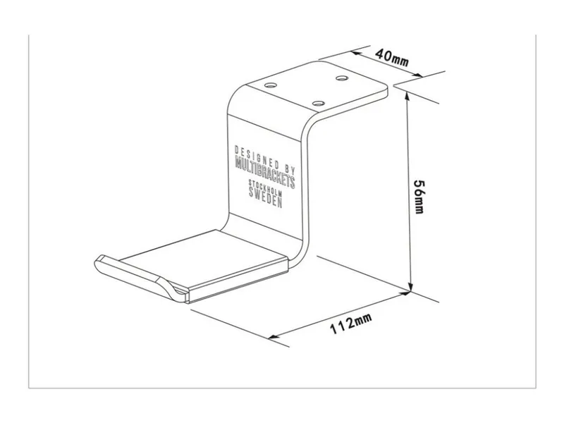 Multibrackets M Headset Holder - monteringssats - Max 1 kg - recommended for
