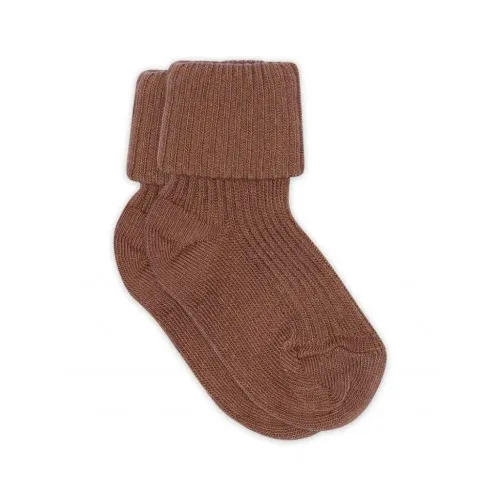 Baby Ankelsockor I Merinoull Med Omvik 15/16 Brown Sienna (#7744)