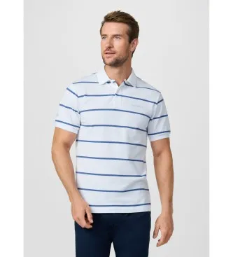 Hackett London för män. HM5600117 HS Stripe polotröja vit (XL), Deportivo, Bomull, Kort ärm