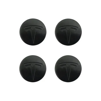 Tesla Centrumkåpa, 56mm, Svart – 4-pack