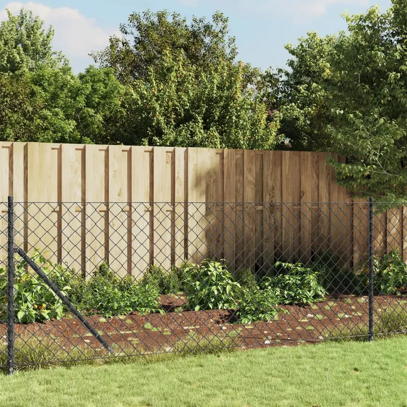vidaXL Gunnebostängsel med markspett antracit 1,1×25 m