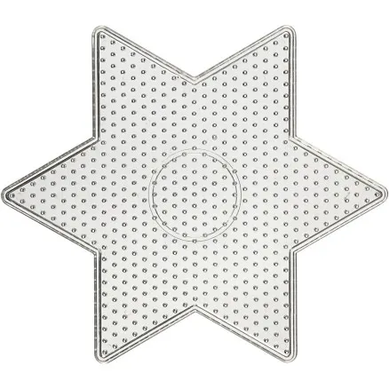 Pärlplatta stjärna 15 cm transparent