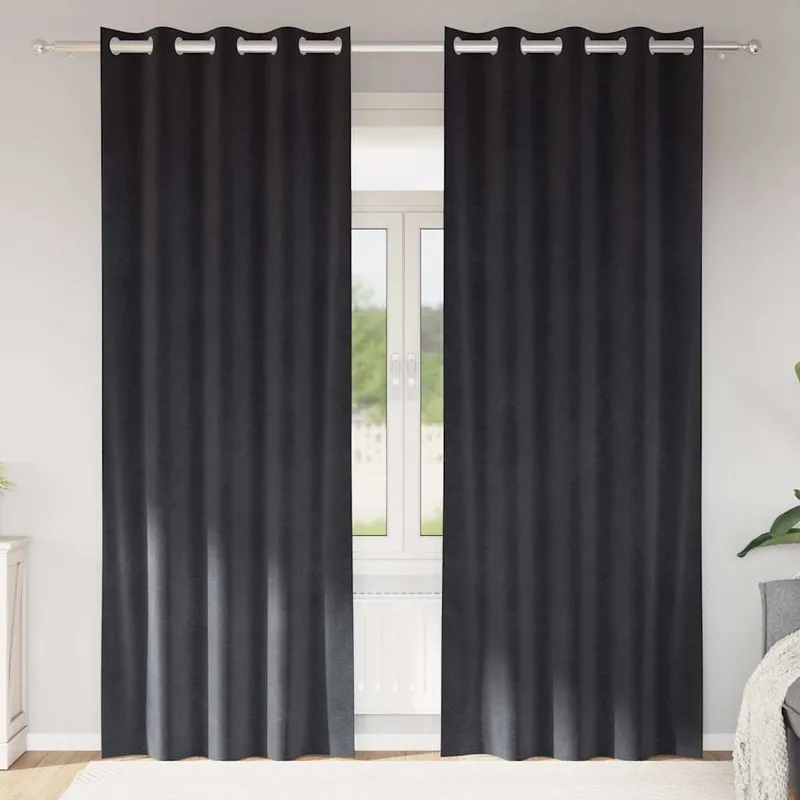 vidaXL Gardiner 2 st Mörkgrå 140 x 245 cm Sammet