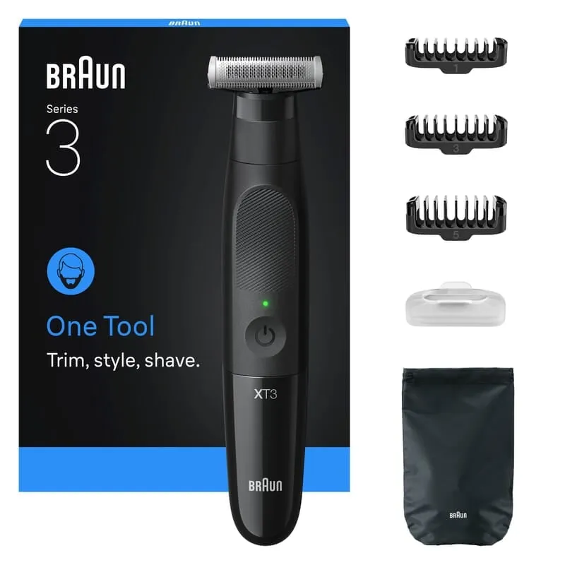 Braun XT3100, Svart, 1 mm, 3 mm, 1 mm, Universal, Rostfritt stål