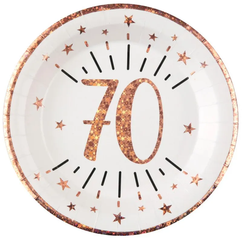 Tallrikar Roséguld 70 år, 10-pack