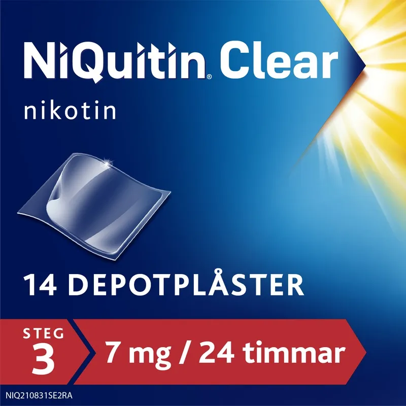 NiQuitin Clear 7 mg/24 timmar 14 styck Depotplåster