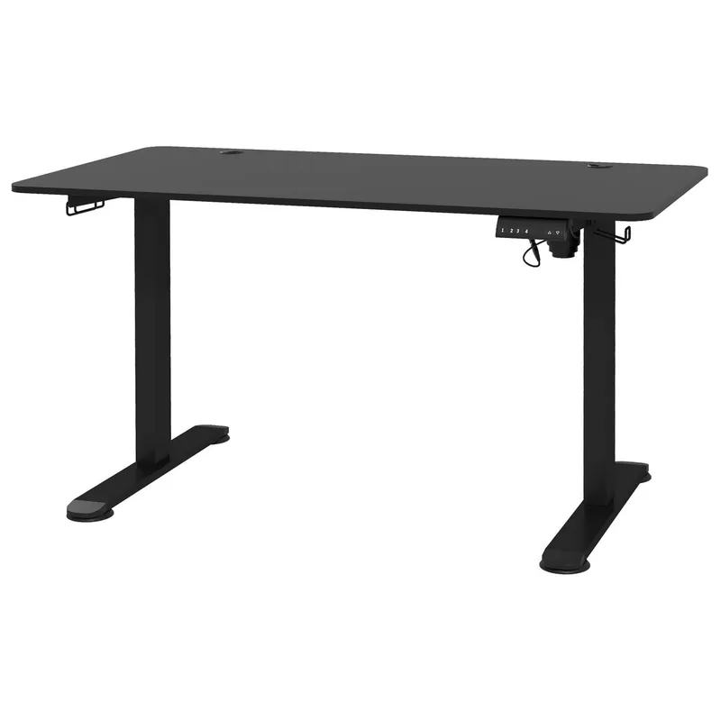 Elektriskt Ståbord Svart med Förvaring 140x70cm