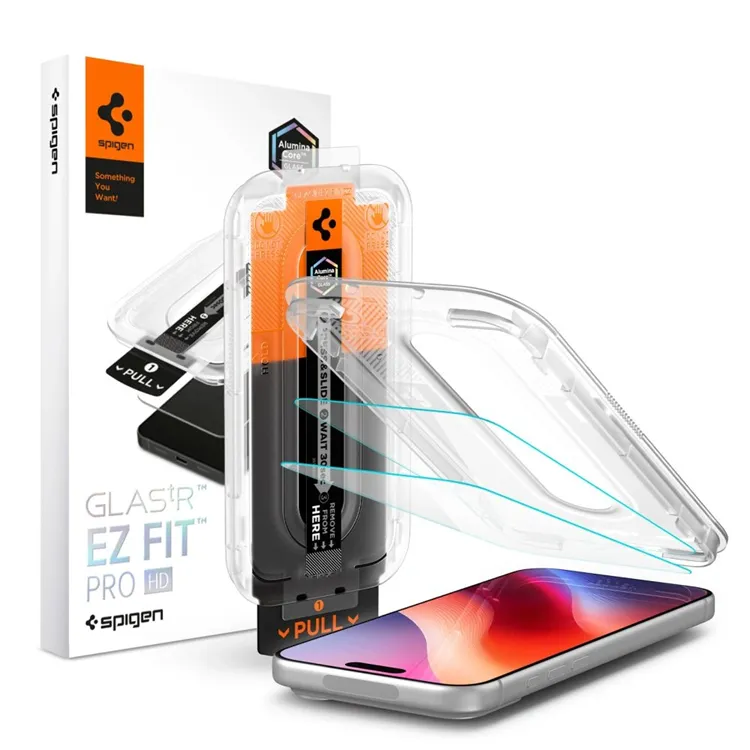 Spigen Glass tR EZ Fit Pro HD 2 Pack - iPhone 18 Pro Max/17 Pro Max/16 Pro Max