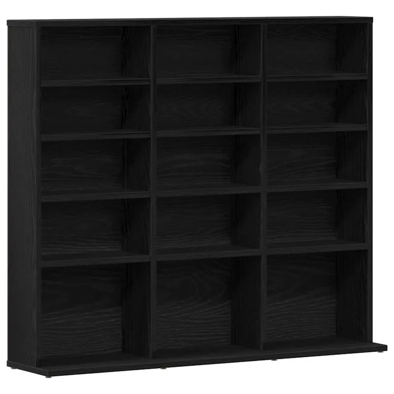 vidaXL CD-bänk svart ek 100,5x23x89,5 cm konstruerat trä