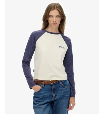 Superdry för kvinnor. W6011805A Essential Baseball T-shirt marinblå (S), Casual, Bomull, Lång ärm, Marino