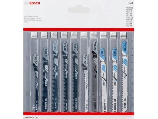 Bosch 10-delars sticksågsbladsats, Wood+Metal