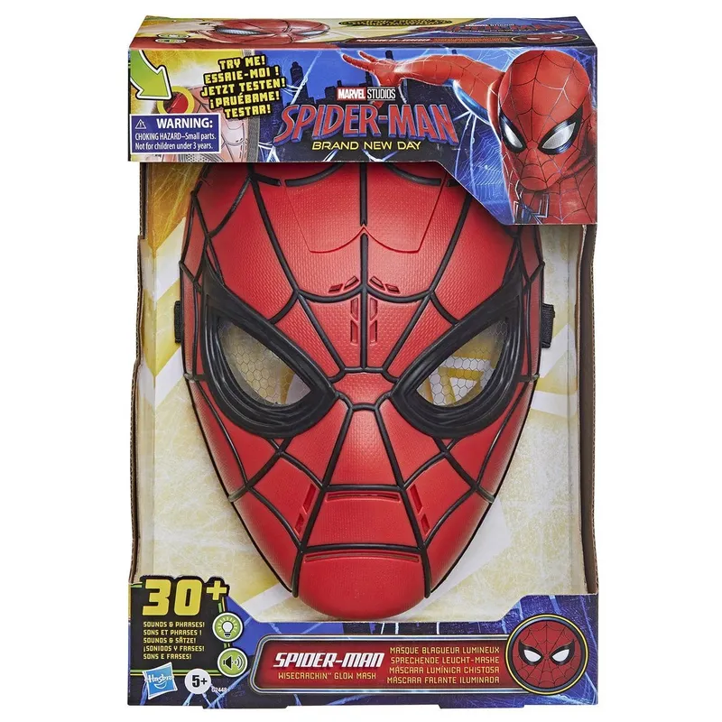 Marvel Spider-Man Mask m. Ljud/Ljus - Spider-Man Knepig Glo