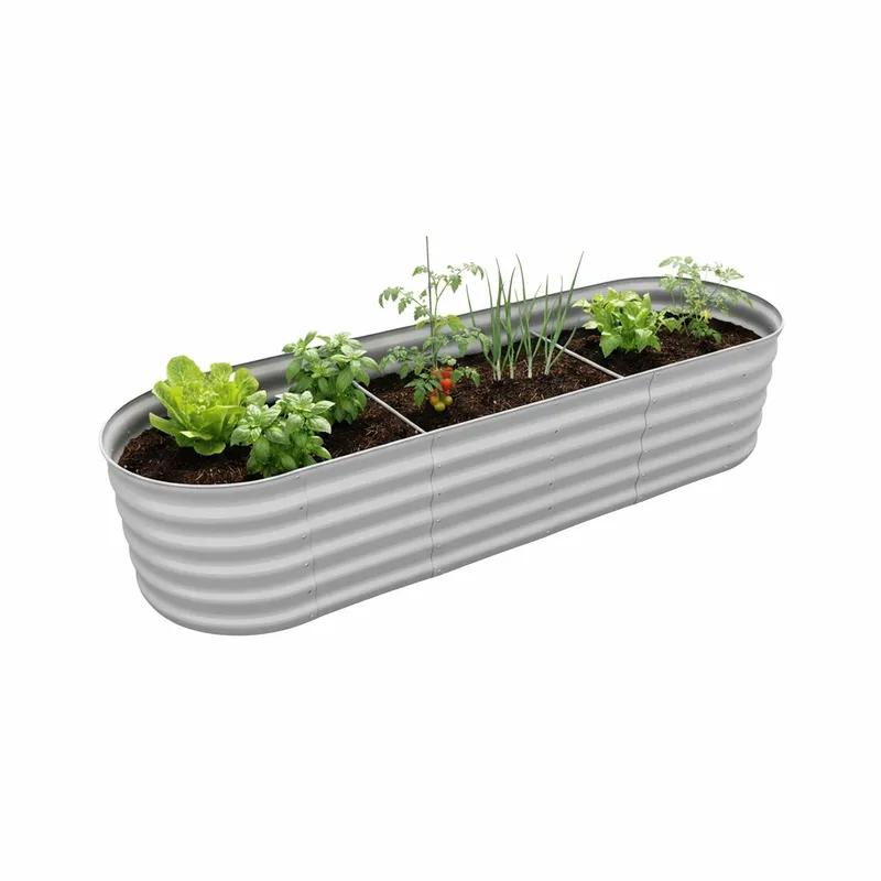 Halvrund metallplanter - Upphöjd bädd för enkel trädgårdsskötsel (#9224)