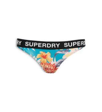 Superdry för kvinnor. W3010401A Bikiniunderdel med mångfärgad Classics-logotyp (M), Flerfärgad, Strandkläder, Återvunnen polyester, Hållbar