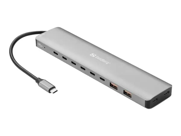 Sandberg - Hubb - USB-C, 100W - 8 x USB-C 3.2 Gen 2 + 2 x USB 3.2 Gen 2 - skrivbordsmodell