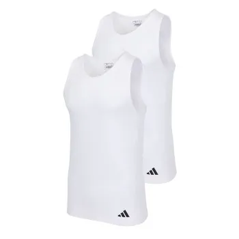 adidas 2P Active Flex Cotton Ergonomic Tank Top Vit bomull Large Herr