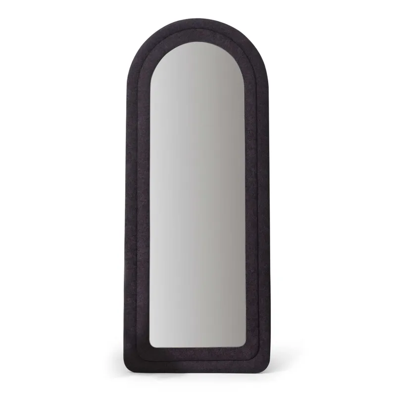 NORDVÄRK Doga Cheval golvspegel, rektangulär – spegelglas och svart MDF (170×65)