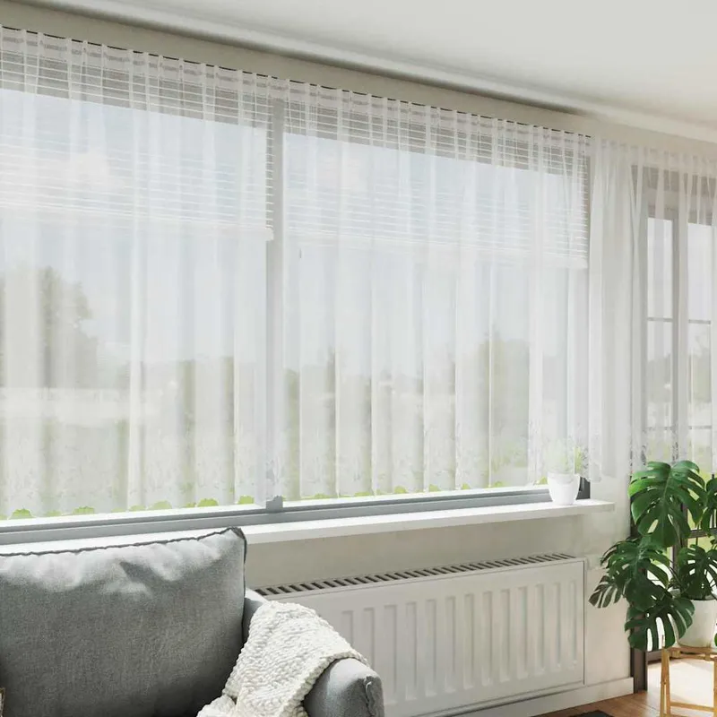 vidaXL Spetsgardin Vit 140 x 500 cm Polyester