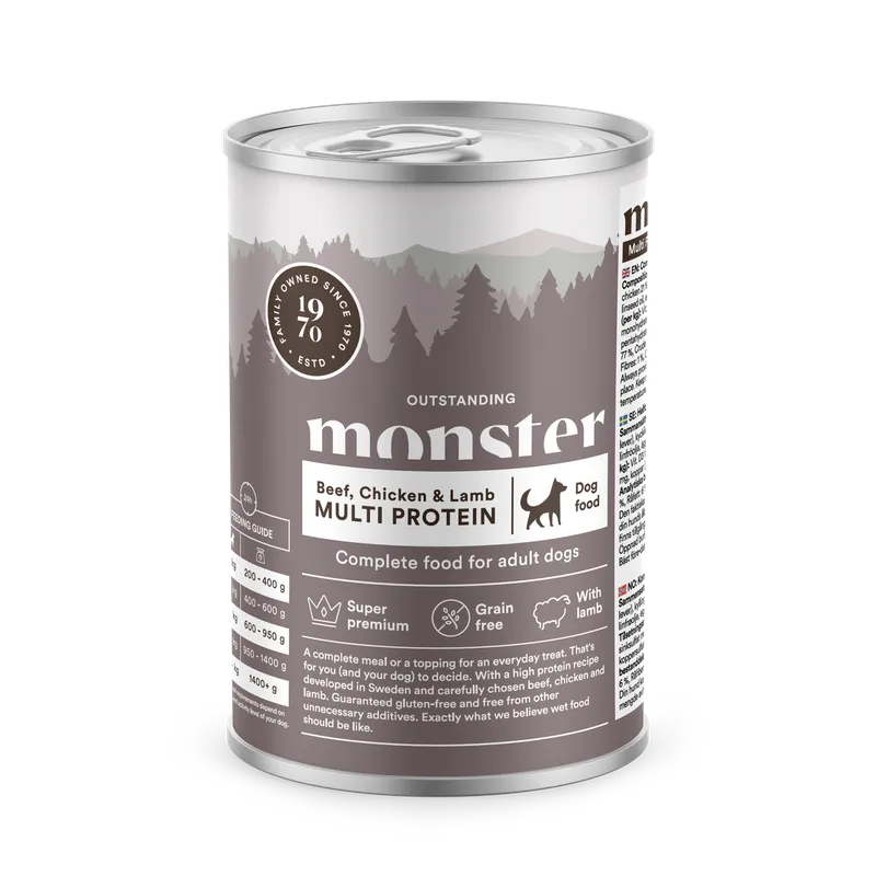 Dog Multi Protein Beef, Chicken & Lamb våtfoder – 6 x 400 g