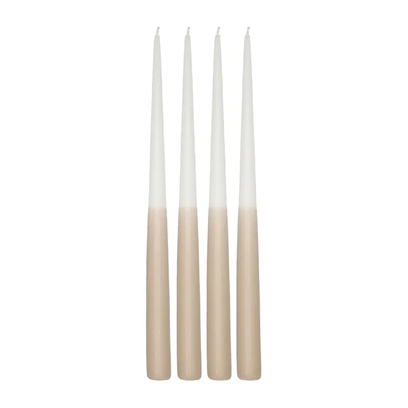 Scandi Essentials Affinity antikljus tvåfärgade 4-pack 32cm White-sand