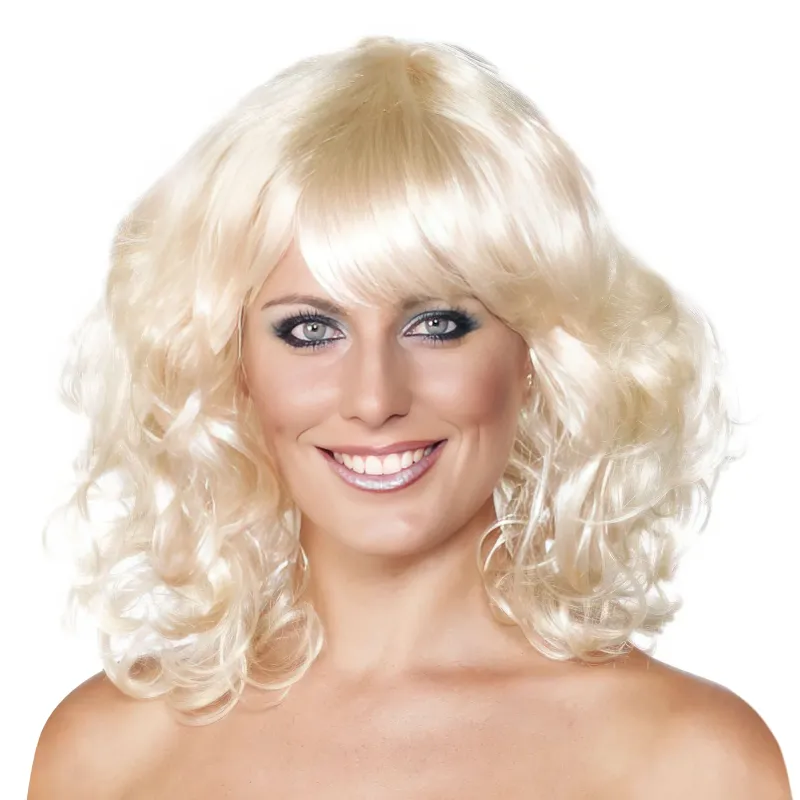Blond Peruk med Lockar - One size