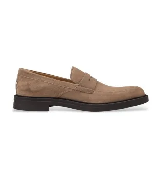 BOSS för män. 50557671 Calev beige lädermockasiner (45), Hud, Karta, Ingen, Casual, Klassisk