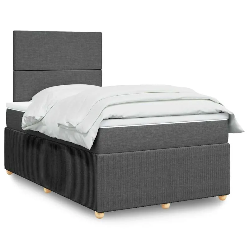 vidaXL Ramsäng med madrass mörkgrå 120×190 cm tyg (#1710)