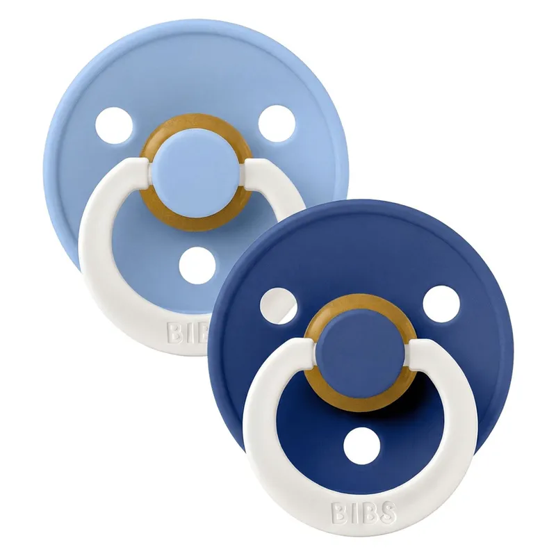 BIBS Colour Lysande nappar - Stl. 3 - Rund - 2-pack - Sky Blue/M