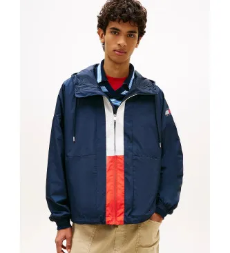 Tommy Jeans för män. DM0DM22736 Chicago oversize windbreaker blockfärgad blå (M), Casual, Polyester