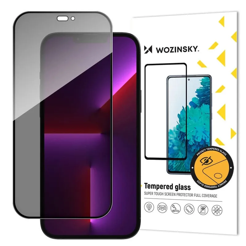 Wozinsky Integritetsglas med Anti Spy-filter för iPhone 15 Pro Max Privacy Glass - svart