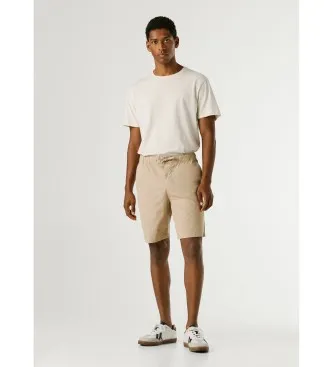 Pepe Jeans för män. PM8000033 Shorts Relaxed Pull On Poplin beige (33), Casual, Bomull