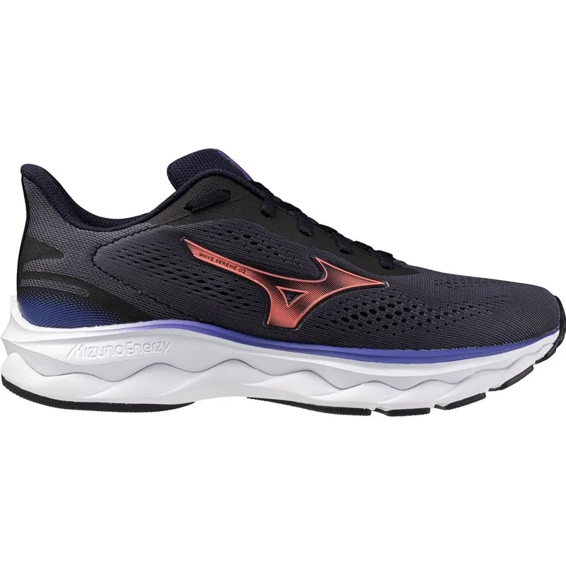 Mizuno Wave Serene 2 löparskor (herr) – Black/Silver/Glowing Apple, 42,5