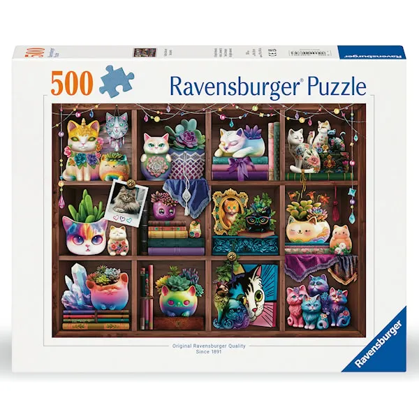 Pussel Cubby Cats and Succulents 500 bitar, Ravensburger