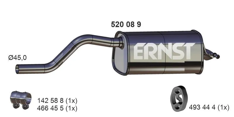 Bakre ljuddämpare ERNST 520089