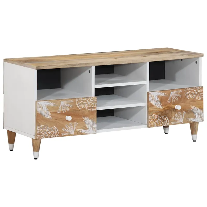 vidaXL TV-bänk 100×33,5×46 cm mango i massivt trä