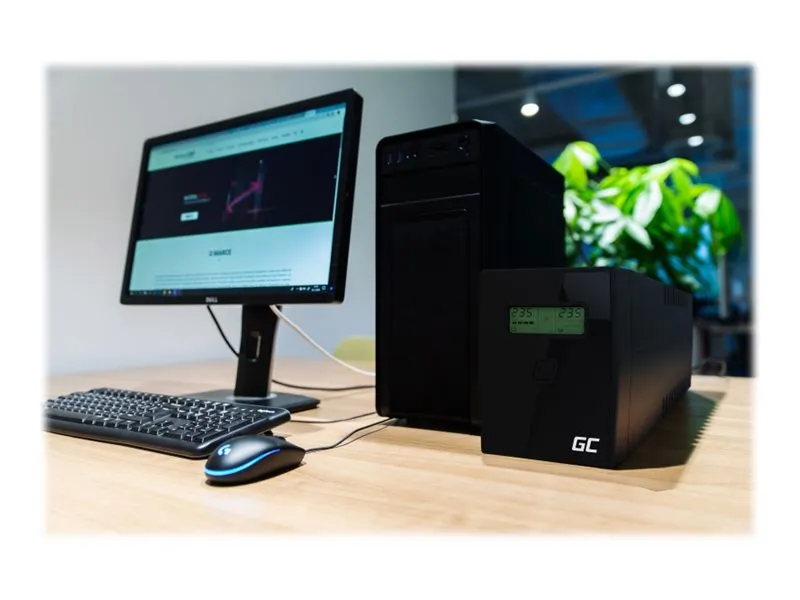 Green Cell PowerProof UPS01LCD - 600VA/360W | Line-Interactive | 12V 1x7Ah