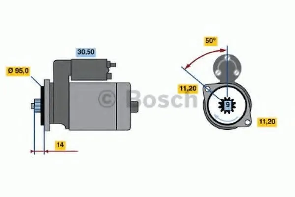 Startmotor BOSCH 0 986 016 031