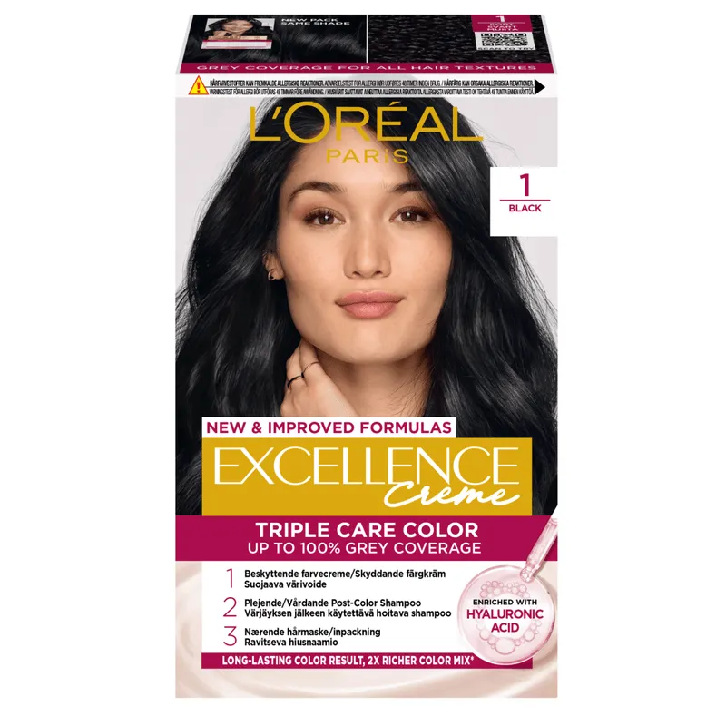 3 för 2 | L’Oréal Paris Excellence Creme Permanent Hårfärg 1 Black