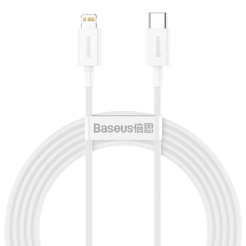 BASEUS USB-C till Lightning kabel 20W 2m - Vit