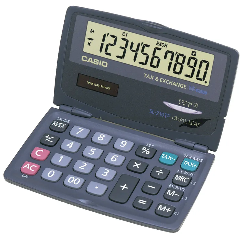 Casio SL-210TE – Fickkalkylator – 10 siffror – batteri, solcellspanel