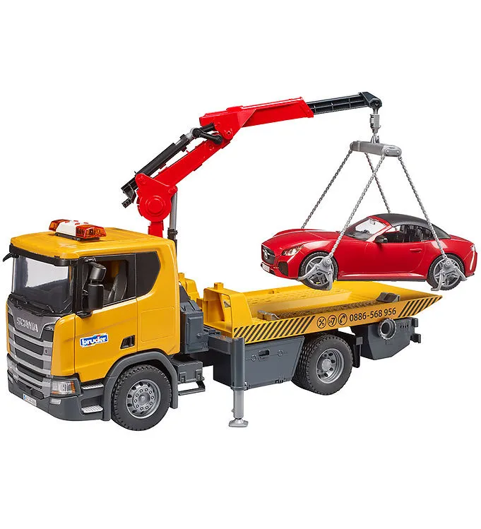 Bruder Scania Super 560R Tow Truck with Light and Sound and Bruder Roadster toy