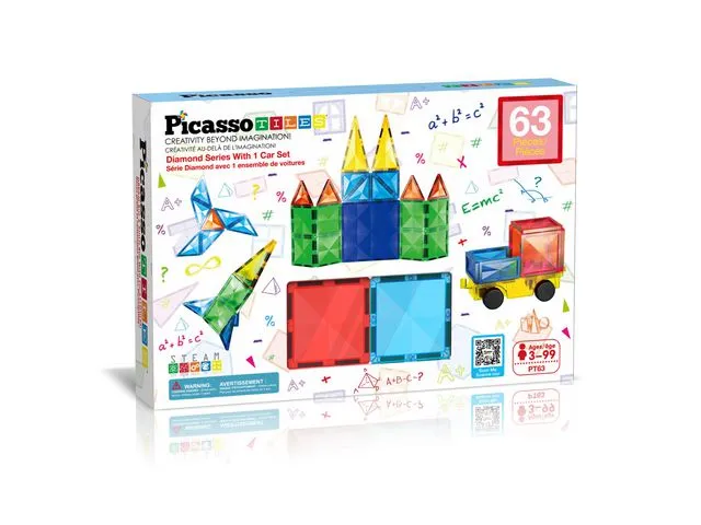 Diamond Series Magnetic Tiles set 63pcs, Picasso