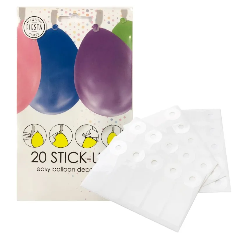 Ballongfästen Genomskinlig Plast Osynlig Fästlösning för Festdekoration Stick Ups 20-pack