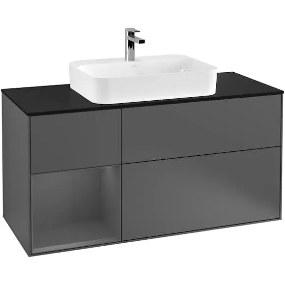 Tvättställsskåp Villeroy & Boch Finion med 3 Lådor Hylla och Bänkskiva för Ytmonterat Tvättställ (#9401)