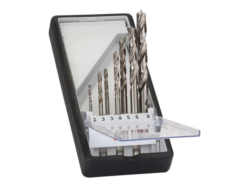 Bosch 7-delars Robust Line träspiralborrsats, sexkantskaft 2; 3; 3; 4; 5; 6; 8 mm