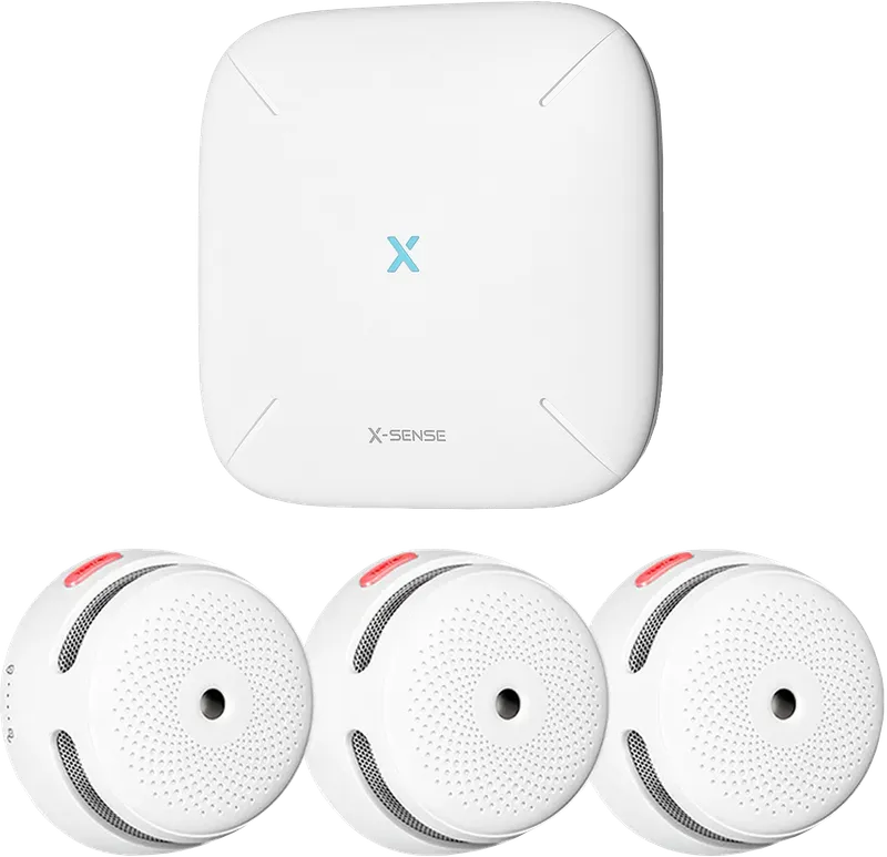 X-Sense FS31 med 3 brandvarnare XS01-M - Basstation med 3 Optiska Brandvarnare