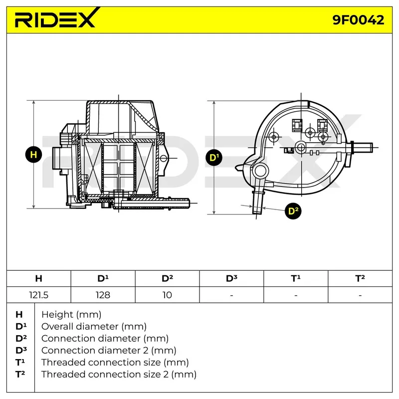Bränslefilter RIDEX 9F0042
